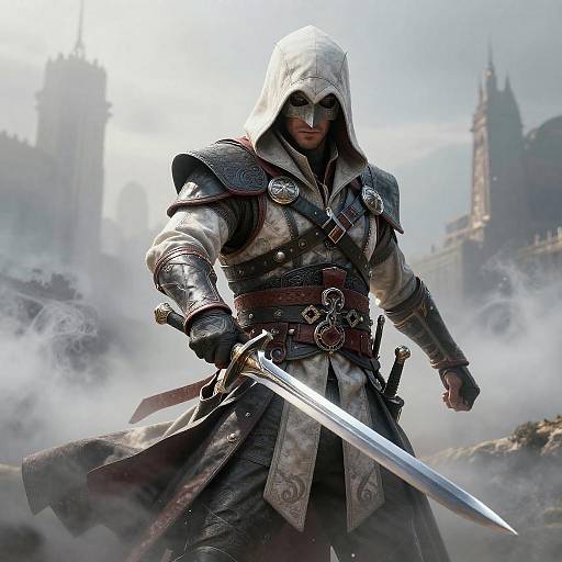 Dramatic Hooded Assassin Cosplay Portrait