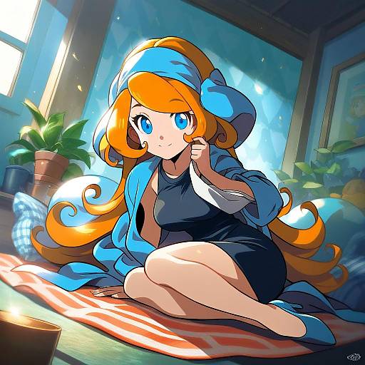 Illustration of Mona (warioware), warioware in the style of Rin-sin