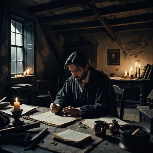 Melancholy Poet in a Gloomy Attic