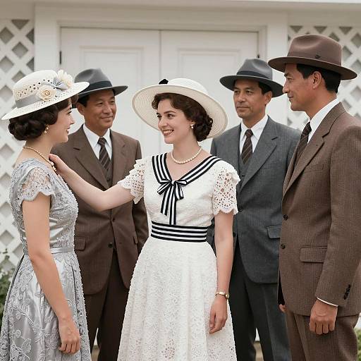 Elegant Vintage Family Portrait Scene