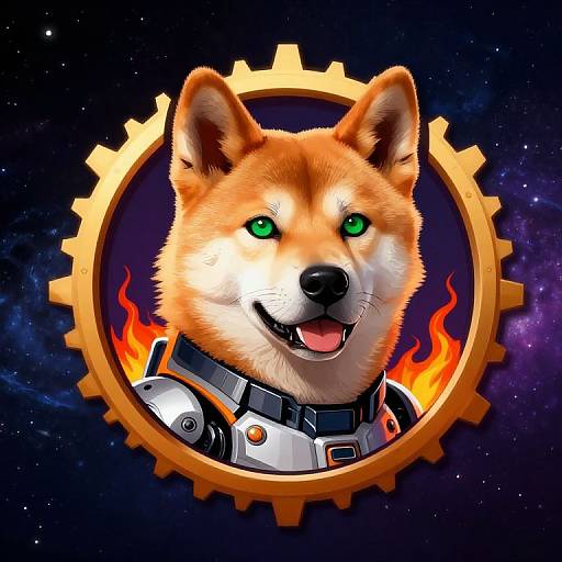 Futuristic Jindo Inu Robo Logo