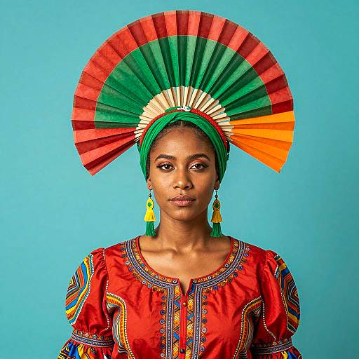 Vibrant Headdress Fashion Photography