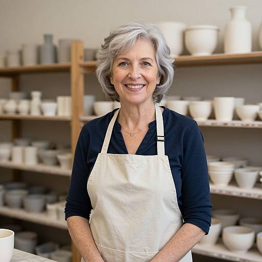 Senior Woman in Pottery Studio