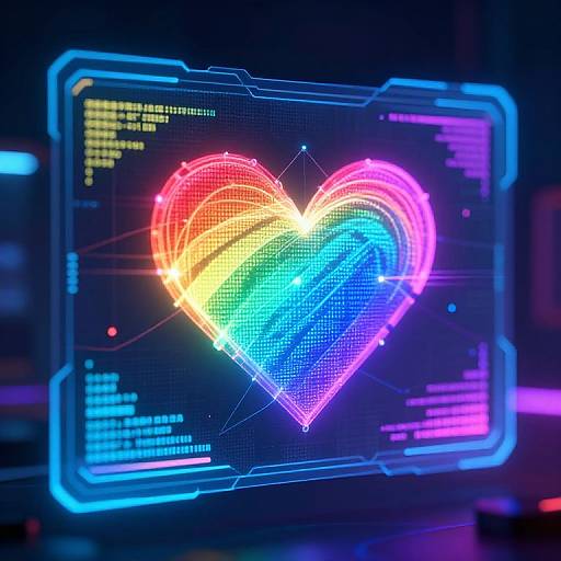 Futuristic Rainbow AI Interface