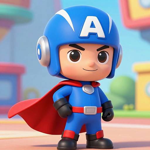Confident Cartoon Hero in Vibrant Suit
