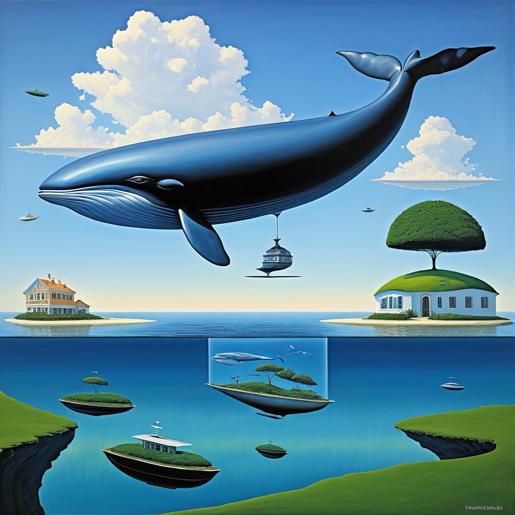 Surreal Whale in Floating Island Dreamscape