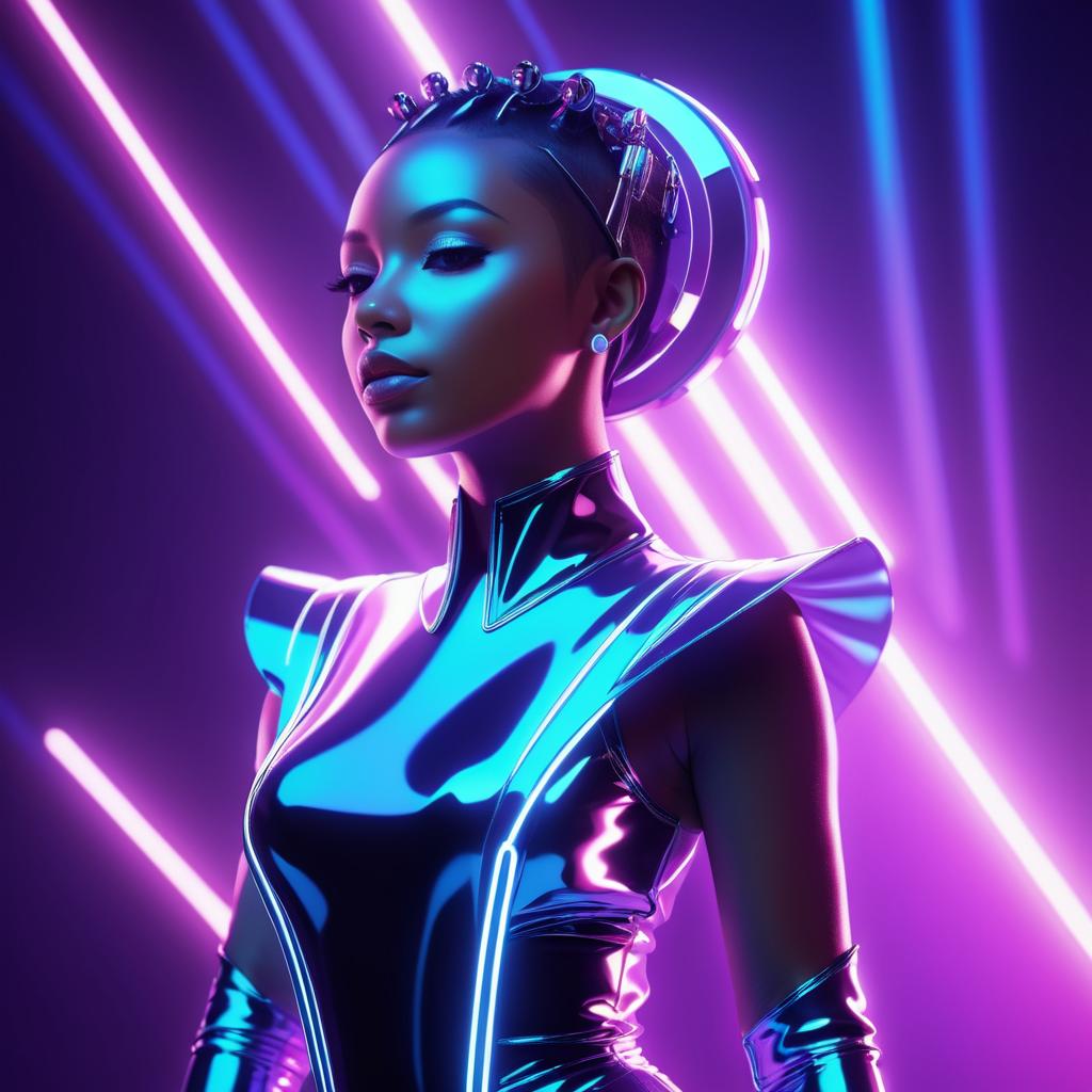 Futuristic Singer Character Design Illustration