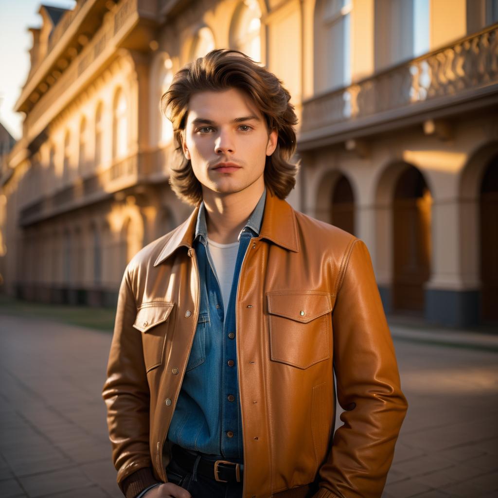 Confident Young Man in Vintage Style