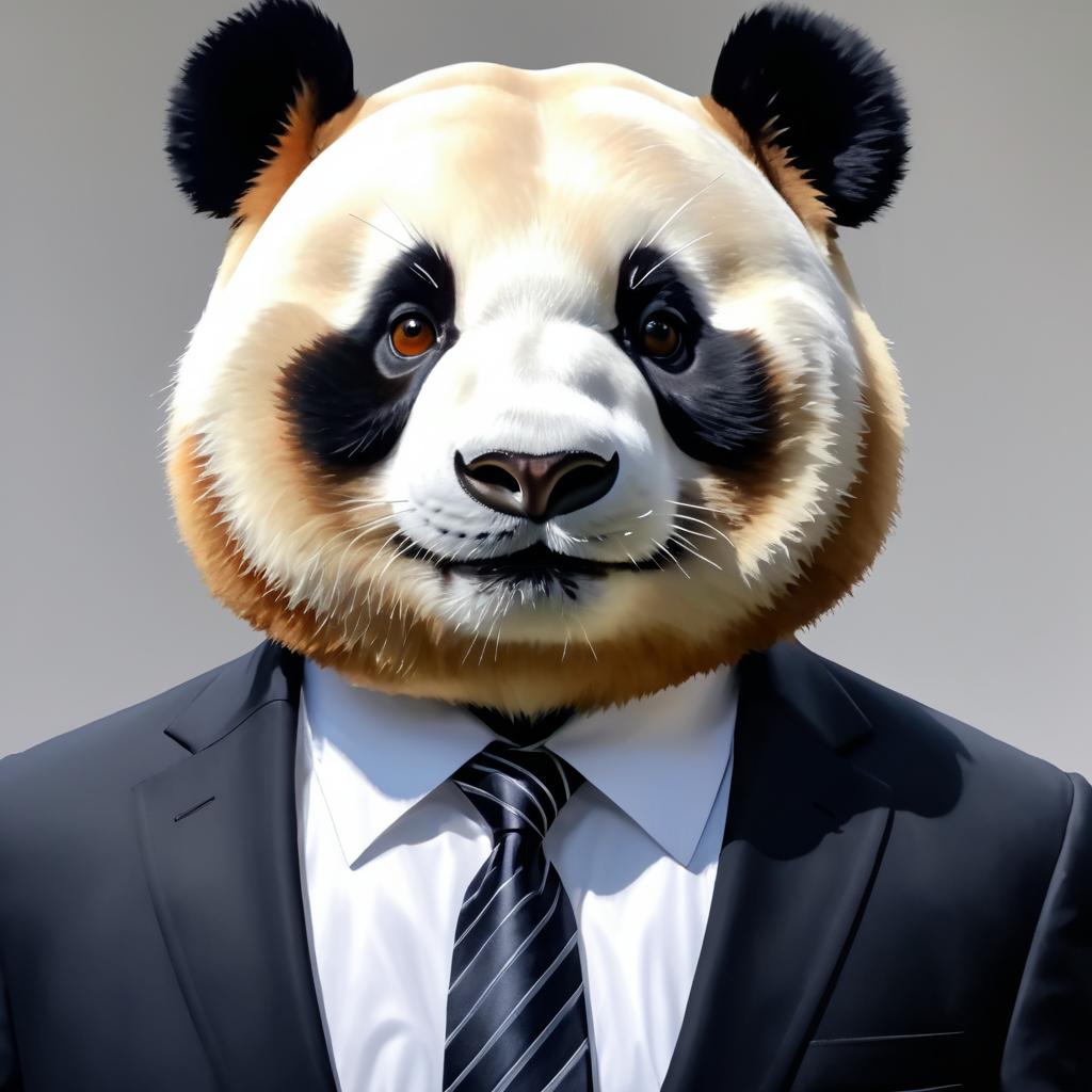 Sophisticated Panda in Formal Attire