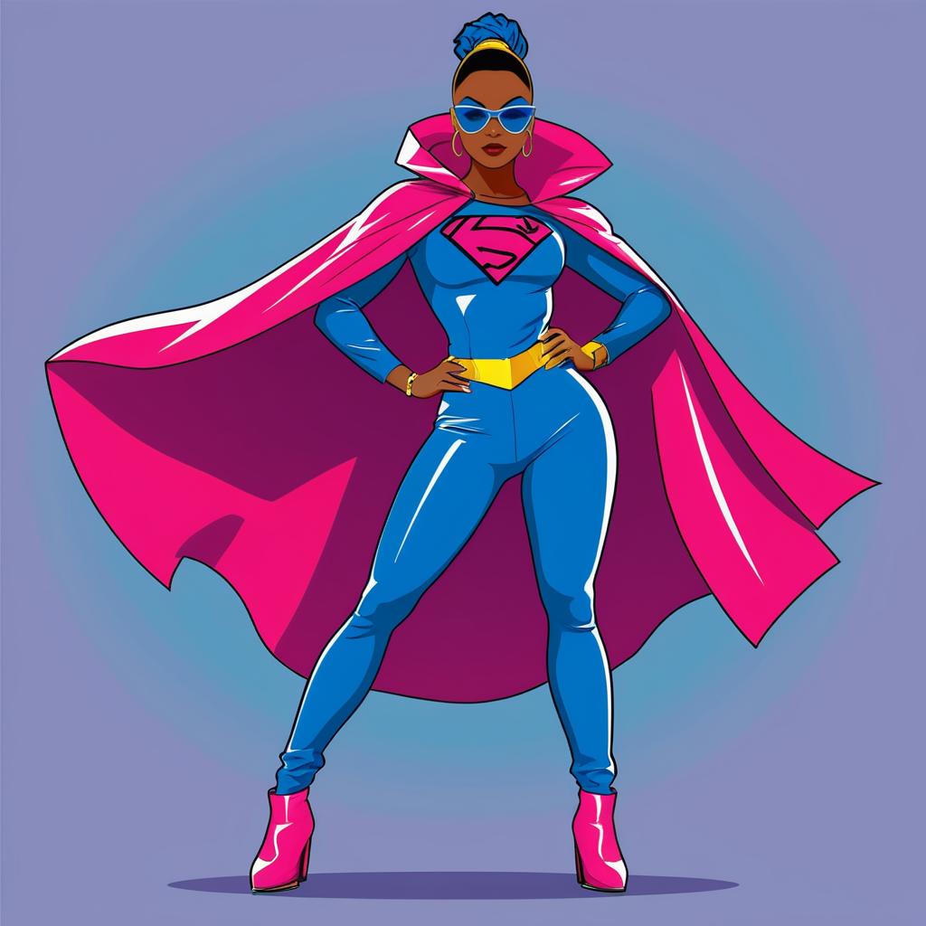 Chic Hip-Hop Superheroine Vector Art