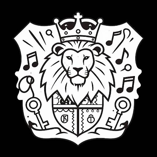 Urban Lion Coat of Arms Line Art