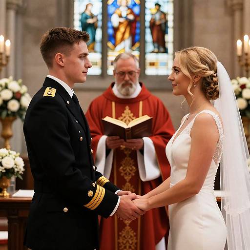 Intimate Wedding Ceremony in Cathedral