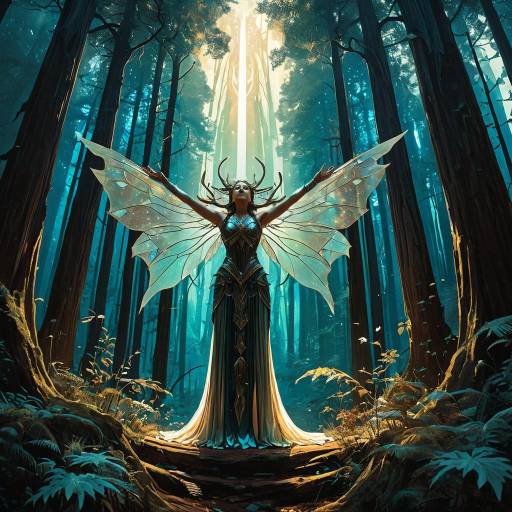 Ethereal Fantasy Warrior in Magical Forest