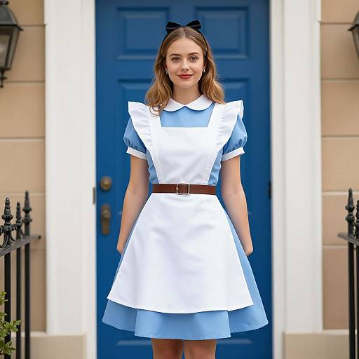 White Apron Alice Wonderland Costume