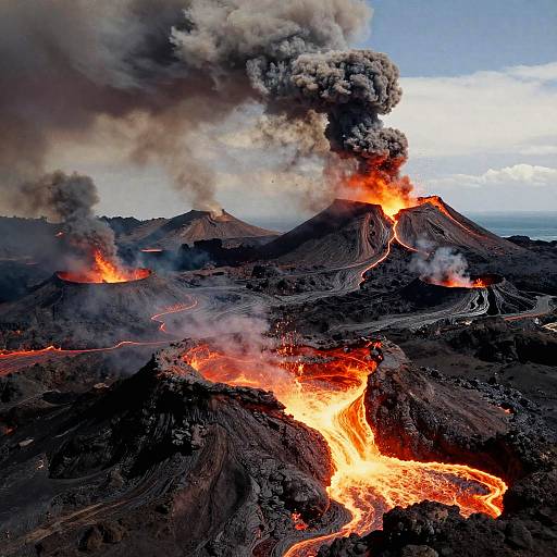 Surreal Volcanic Island Collage