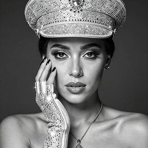 Elegant Woman in Sparkly Attire