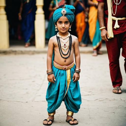 Boy in Traditional Radha Krishna Costume