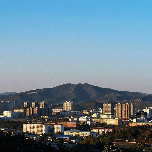 Cityscape with Mountainous Horizon