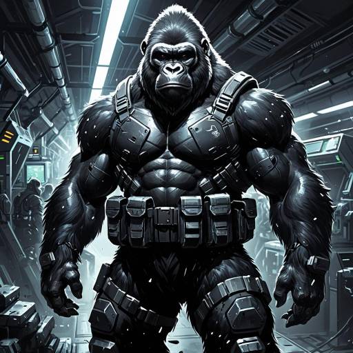 Anthropomorphic Gorilla Supersoldier in Cyber Lab Anthropomorphic Gorilla Supersoldier in Cyber Lab