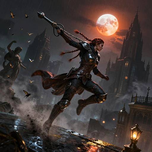 Lunar Revenant Huntress Mid-Vault Under Eclipse