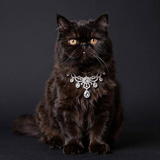 Luxurious Persian Cat Portrait in Diamonds