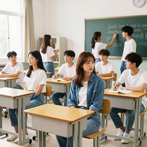 Asian Students in Classroom Learning