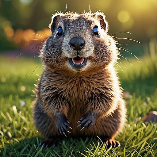 Cute Baby Groundhog Cartoon