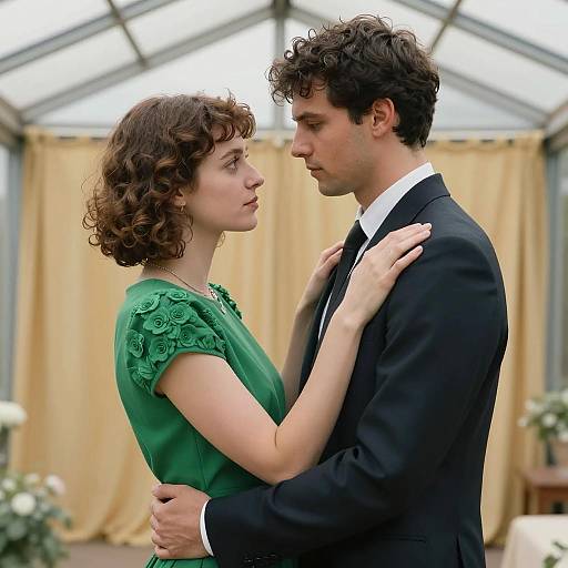 Intimate Embrace Under Glass Roof
