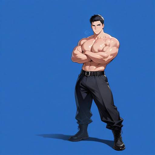 Triumphant Muscular Man with Terrakinesis Triumphant Muscular Man with Terrakinesis