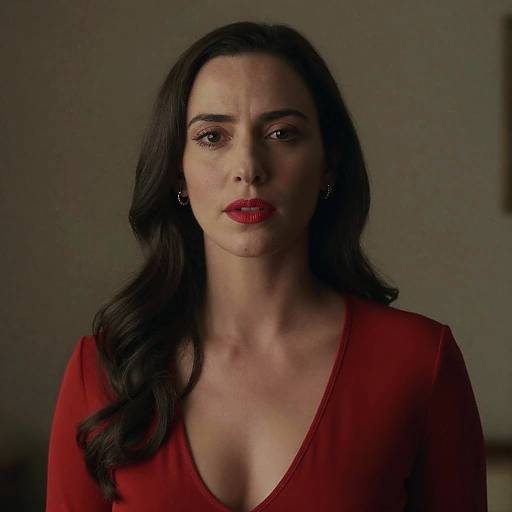 Luminescent Realistic Portrait Black-Haired Woman