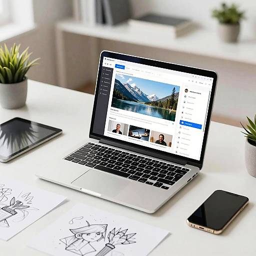 Creative Workspace with AI Image Software