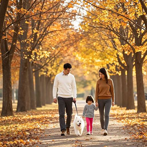 Autumn Family Walk in Park