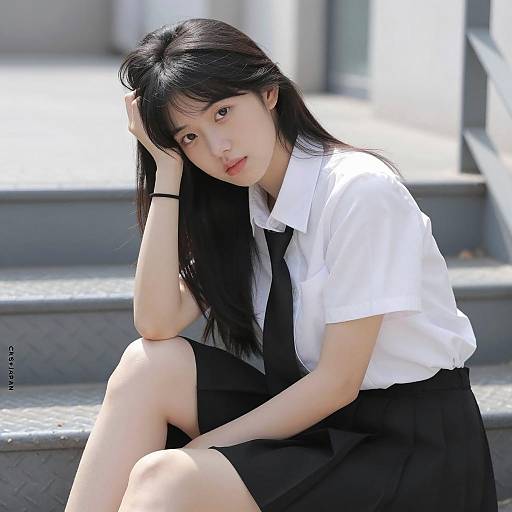 Elegant Asian Woman in Urban Setting