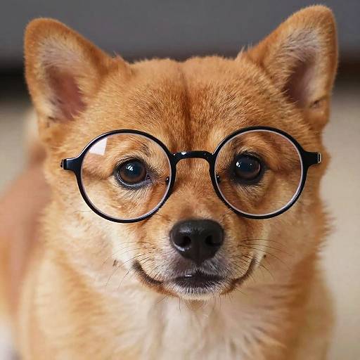 Fluffy Dog with Oversized Glasses