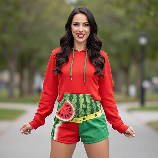 Woman in Watermelon Jolly Rancher Costume