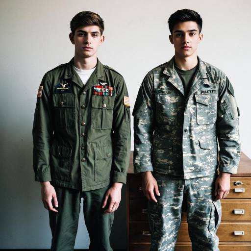 Two young men in military uniforms standing side by side