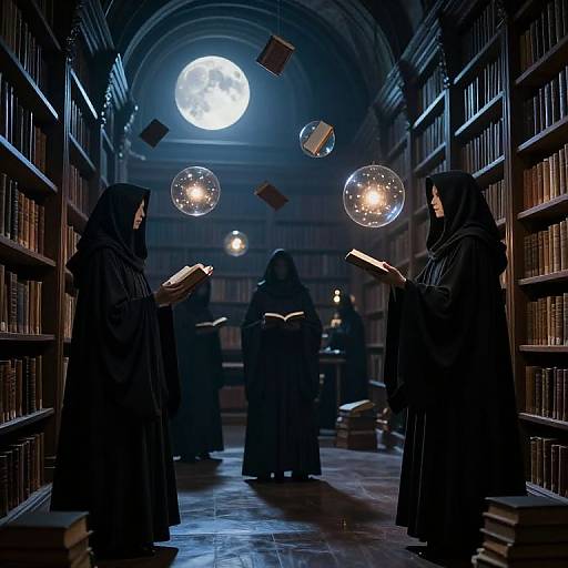 Moonlit Library of Celestial Knowledge