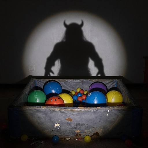 Ball Pit Nightmare: Backlit Monster Silhouette