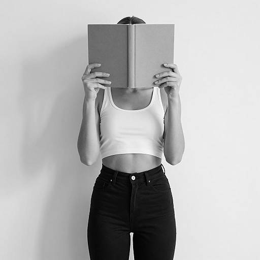 Mysterious Woman with Book in Shadows