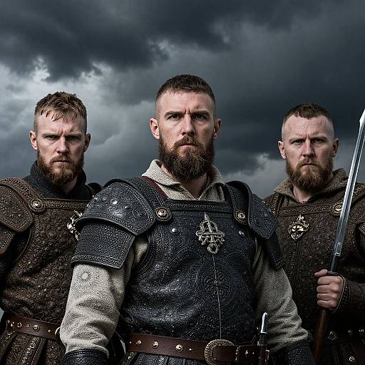Slavic Warriors in Dramatic Portrait