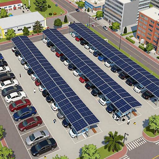 Vector Satellite View of Solar Parking