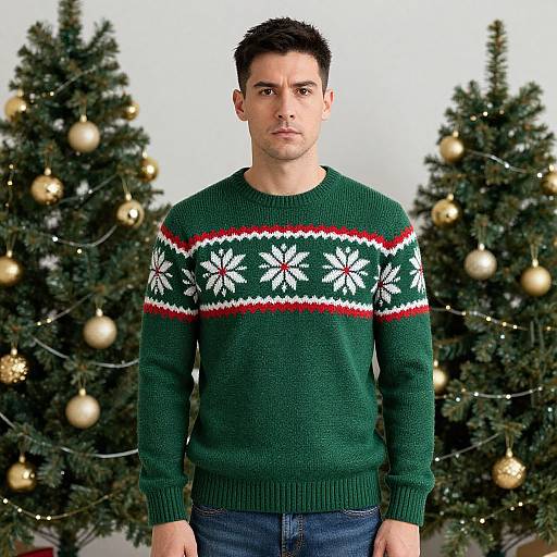 Serious Man in Festive Sweater