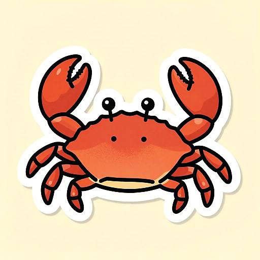 Playful Beach Crab Sticker Art