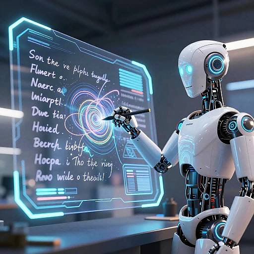 AI Robot Creating Holographic Art