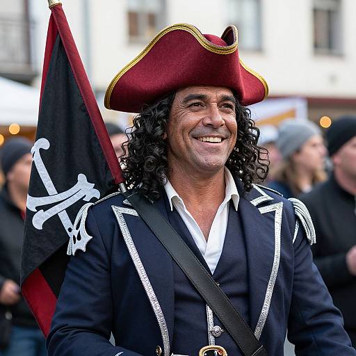 Glamorous Pirate Costume at Street Festival