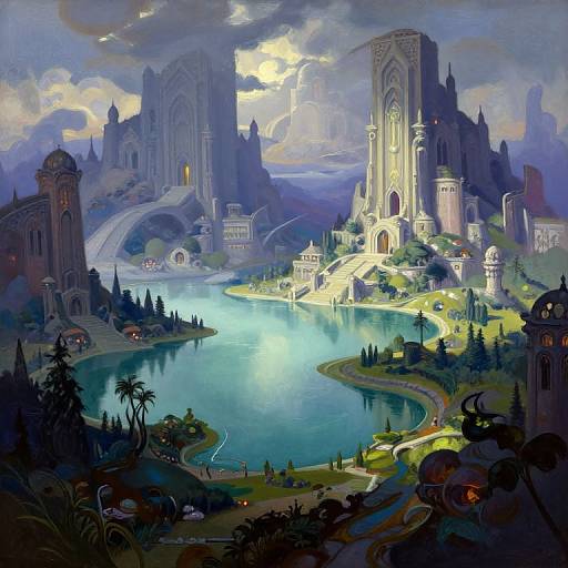 Epic Sci-Fi Landscape in Frazetta Style
