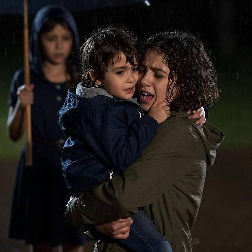 Emotional Hug on a Rainy Night