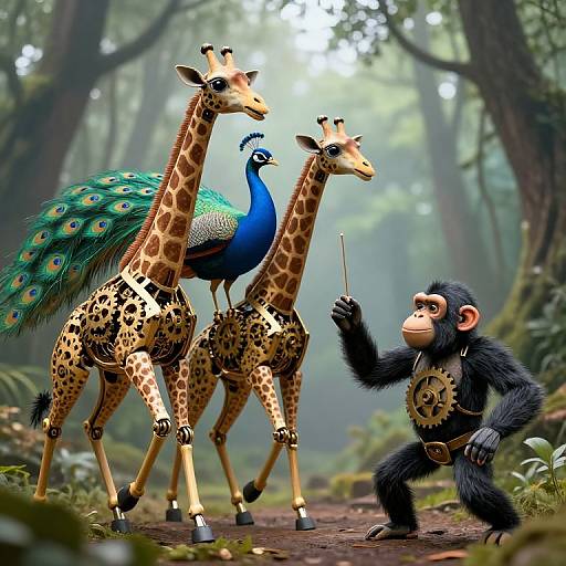 Steampunk Safari Symphony in Forest