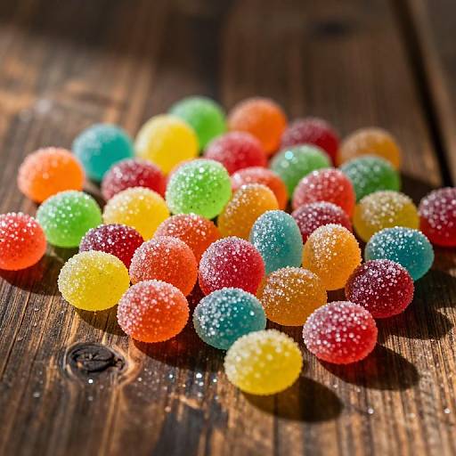 Vibrant Runts Candy on Rustic Table