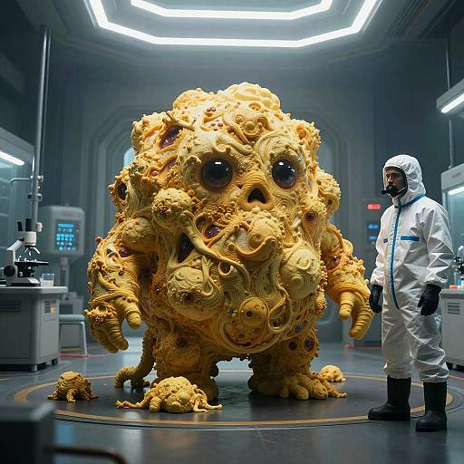 Mutating Blob in Futuristic Lab